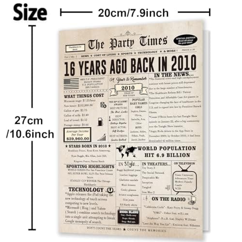 Huameigf Cool Gifts for 16 Year Old Girls Boys, Humor 16th Birthday Gifts Ideas for Girls Boys, Sweet 16th Birthday Card for Her Him, Happy 16 Birthday Decorations for Daughter Son