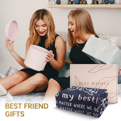 Friendship Gifts for Women, Best Friend Birthday Graduation Gifts for Women, Best Friend Blanket Gift, to My Bestie Throw Blanket for Christmas Mothers Day 60" x 50"