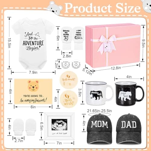 Best New Parents Gifts for Couples,First Time New Mom and Dad to Be Gifts Expecting Parents,Gender Reveal Gift for Parent to Be, Baby Gift Basket 2025,Baby Shower,decisive Coin,Pregnancy,Girl,Boy