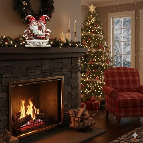 Love Signal Personalized 3D Effect Growing Old Together Christmas Plaque, Custom Wooden Sign Gift For Couples, Christmas Gifts For Parents, Grandparents, Anniversary Marriage Gift for Husband Wife 02