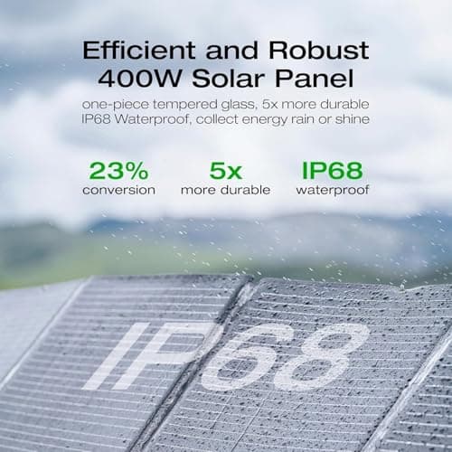 EF ECOFLOW Solar Generator DELTA 2 Max 2048Wh With 400W Solar Panel, LFP Battery Portable Power Station Up to 3400W AC Output Fast Charging 0-80% in 43 Min solar powered generator For Camping, RV