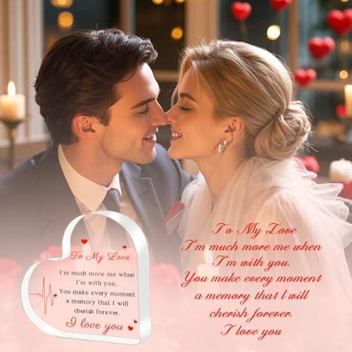 Gifts for Her/Him, Girlfriend Boyfriend Gifts - Engraved Acrylic Plaque 4 x 4 Inches, Anniversary Christmas Valentine's Day Birthday Gifts for Girlfriend Boyfriend Husband Wife