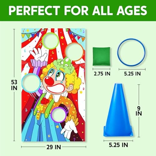 JOYIN 31PCS 3 in 1 Carnival Games, Easter Ring Toss Yard Set, Bean Bags, Cones - Outdoor Toys for Toddlers & Kids, Children's Indoor Play, Family Fun, Kids Party Cornhole Set, Lawn Games