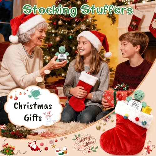 Mini Funny Turtle Birthday Gifts for Women Men Christmas, Retirement Bosses Day Gifts, Inspirational Small Animals Cute Stuff Things, Handmade Emotional Positive Crochet Turtle Decorations