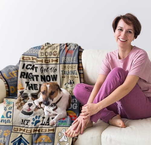 Dog Mom Gifts for Women, Dog Lovers Gifts, Presents for Dog Lovers/Moms Women, Doggie Blanket 50"x60", Presents from Doggie to Mom