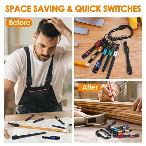 Bit Holder Stocking Stuffers for Men Gifts for Christmas Gifts for Men Who Have Everything Tools for Men Magnetic Drill Bit Holder Keychain Cool Gadgets White Elephant Gifts for Adults Dad Husband Him