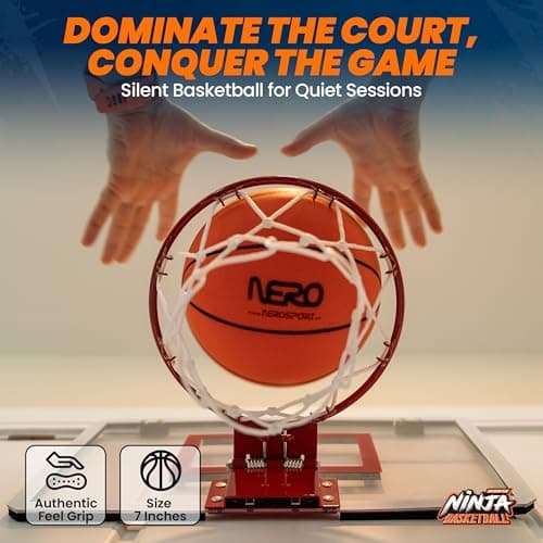 Ninja Silent Basketball- Soft Foam Indoor Hoop Play | Soundless Ball for Quiet Dribbling and Indoor Training