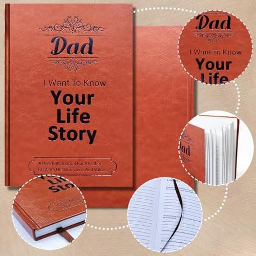 JUNQIU Dad I Want To Hear Your Story, A Father’S Guided Journal Book - Gifts For Dad Birthday, Fathers Day Dad Gifts From Daughter Son, Dad Gifts For Christmas, Dads Gift