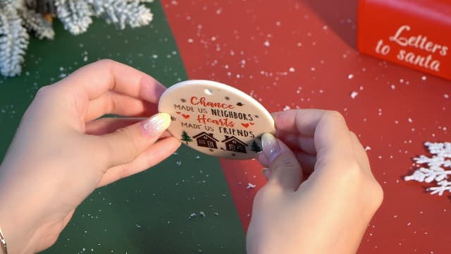 Christmas Thank You Gifts for Neighbors - Ceramic Christmas Ornaments 2025 for Tree Decorations - Funny Gifts for Neighbors Friends BFF Bestie Friendship Women Men, Neighbor Ornaments