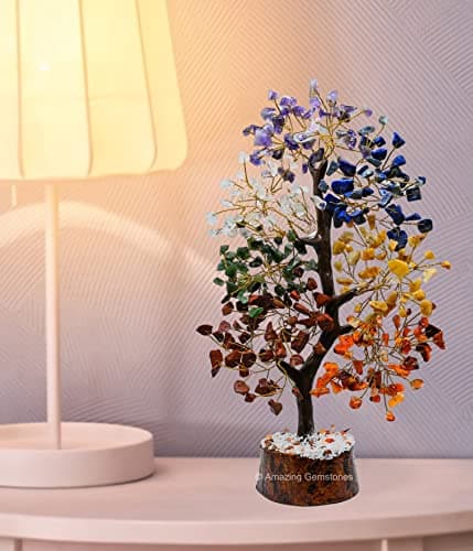 Amazing Gemstone Chakra Tree of Life Crystal Tree Gifts for Women - Spiritual Healing Crystals, Handmade Gemstone Ornament for Meditation, Yoga, and Home Office Decor Christmas Stocking Stuffer