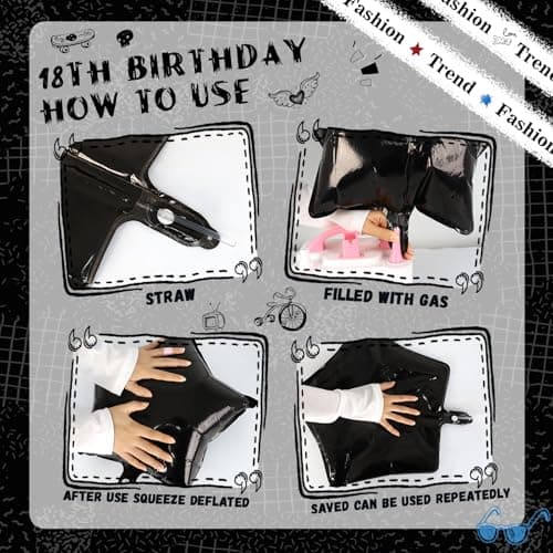 Birthday Party Supplies, Black Birthdays Decorations (18th)