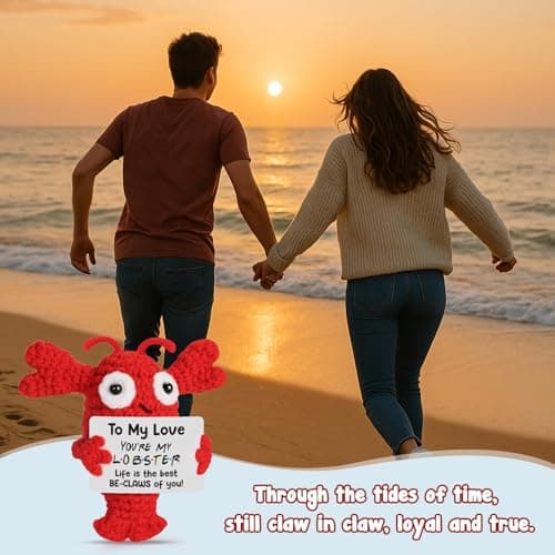 Gifts for Grilfriend Boyfriend Couples - to My Love Handmade Crochet Lobster Gifts, I Love You Gift for Her Him, Romantic Valentines Anniversary Birthday Chrismast Present for Women Men