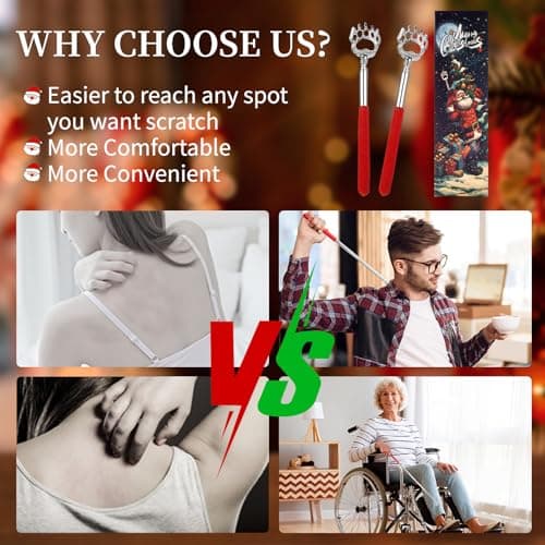 Unique Extendable Back Scratcher Gifts for Women Men Who Have Everything, Ideal Secret Santa Christmas Gifts for Dad Mom Grandma Sister Friends, Stocking Stuffers for Adults Men Women