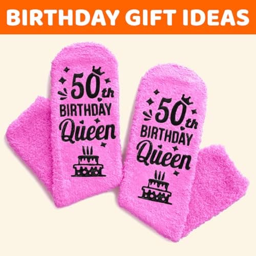 HAPPYPOP 50th Birthday Gifts for Her - Funny Socks for Women in Their 50s, 50 Year Old Birthday Gift