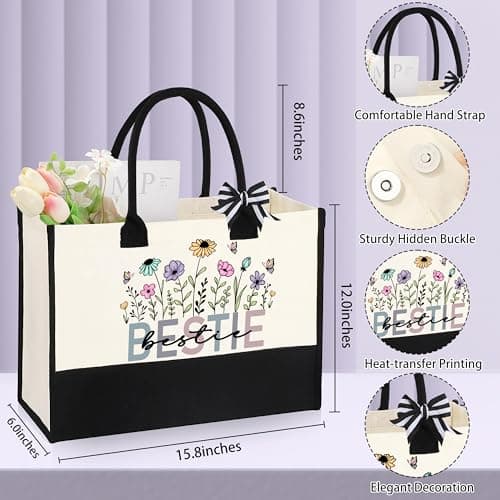 Best Friend Bestie Birthday Gifts for Women, Friendship Gifts for Best Friend Woman, Christmas Mothers Day Valentines Bestie Ideas Presents Basket Set of 6