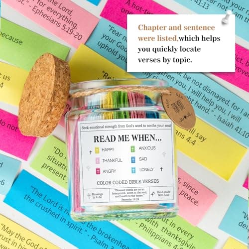 Bible Verse Jar(KJV) - Christian Gifts For Women, Men, Mom, Dad, Friend, Birthday Gifts For Women, Christmas & Mother's Day Gift - Prayer & Hope Jar