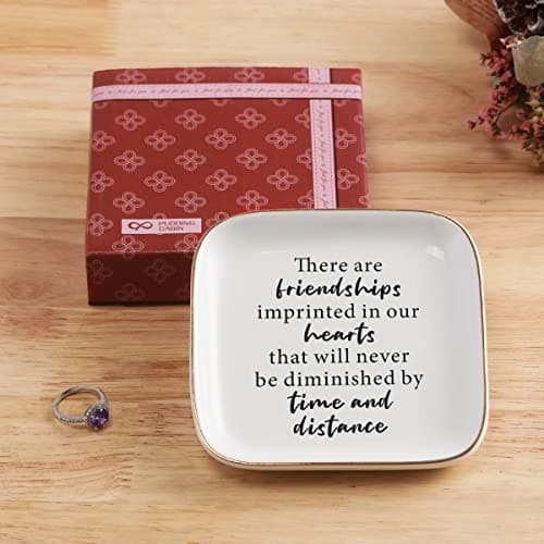 Friend Birthday Gifts for Women Ring Dish Friendship Gifts for Women Friends Female Gifts "There are friendships imprinted in our hearts that will never be diminished by time and distance"