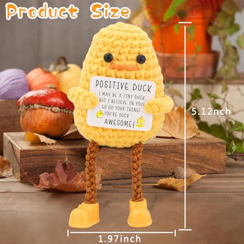 Birthday Gifts for Women Men Long Legged Cute Support Duck, Friend Colleague Teacher Graduation Gifts, Handmade Emotional Cheer Support Positive Funny Gift