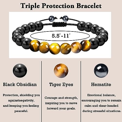 Sereney Christmas Gifts for Him Son Boys Bonus Dad Father Men Boyfriend Grandson Friend as Triple Protection ID Bracelets Birthday Gifts for 9 10 11 12 13 15 16 17 18 21 30 40 50 60 Year Old Men