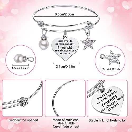 Kenning 12 Pieces Christmas Friends Gifts for Women Friendships Makeup Bag Adjustable Bangle Friendship Bracelet Long Distance Friendship Birthday Gifts for Graduation Family Sister(Classic)