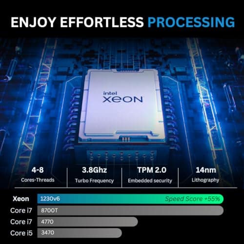 NOVATECH Phantom - Prebuilt Gaming PC Desktop Computer - RTX 3050 - Intel i7 Xeon 3.5GHz - 16GB RAM - 512GB M.2 SSD WiFi/BT, Win 11 Pro - Gaming Computer Tower, Pre Built PC Gaming - 1 Year Warranty