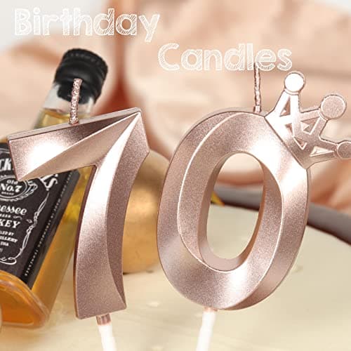 18th Birthday Candles for Cake, Number 18 Rose Gold Candles with Crown, 3D Design Birthday Cake Topper for Girl Women Birthday Party Wedding Anniversary Celebration Decorations Supplies