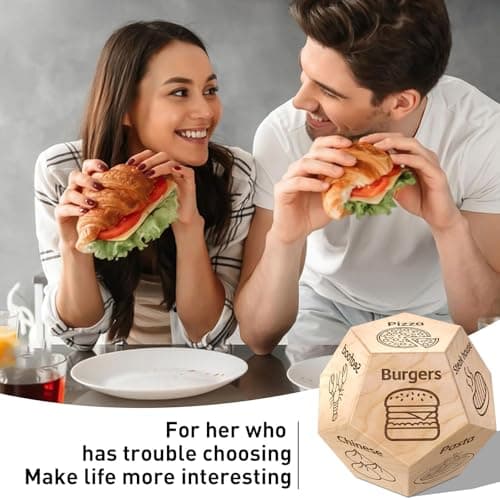 Food Dice Stocking Stuffers for Men Women Kids Adults Date Night Dice Couples Gifts for Him Her Anniversary Christmas Birthday Wedding Gifts for Men Women Him Her Boyfriend Girlfriend Husband