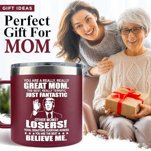 Gifts for Mom from Daughter, Son - Mothers Day Gifts for Mom, Wife, Women - Moms Birthday Gift Ideas, Cool Birthday gifts for Moms, Mothers - Best mom Mug, 14 Oz Stainless Steel moms Coffee Mug