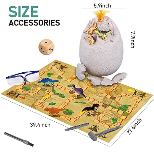 Jumbo Dino Egg Dig Kit, Dinosaur Toys for Kids 5-7 8-12 with 12 Dinosaurs, Dinosaur Toys for 5 6 7 8 Year Old Boy Birthday Gift, Dinosaur Eggs Excavation Gifts for 5 6 7 Year Old Boy Girl