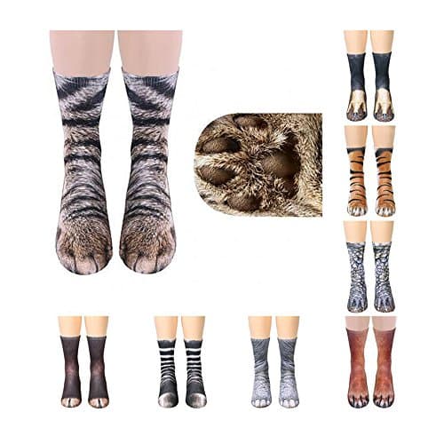 NDLBS Funny Christmas Gifts Novelty 3D Animal Paw Socks Stocking Stuffers for Adult Women Men Teens Gag White Elephant Gifts