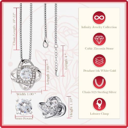 Larvincy To My Wife Necklace from Husband With Heartfelt Message & Elegant Box - Soulmate Necklace for Women, Romantic Jewelry Gift for Her On Birthday, Anniversary