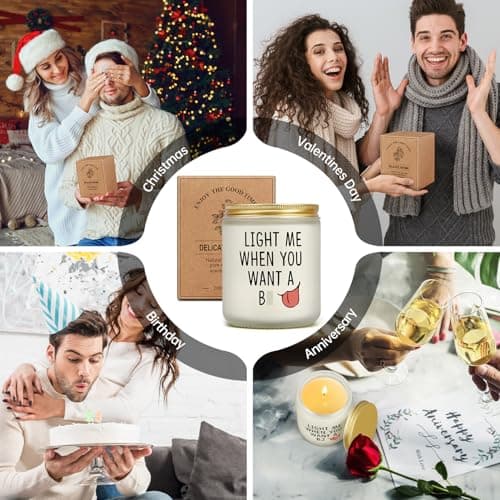 Gifts for Him - Light Me When You Want A B Candle, Funny Birthday Gifts for Men Naughty Valentines Day Engagement Anniversary Christmas Gift for Husband Boyfriend Fiance Guy