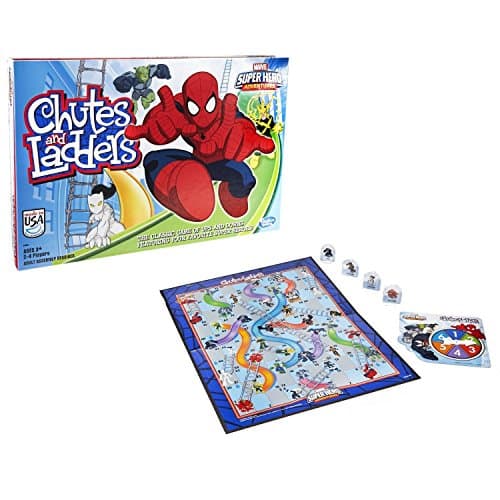 Hasbro Gaming Chutes and Ladders: Marvel Spider-Man Edition Board Game for Kids 2-4 Players, Preschool Games, Ages 3 and Up (Amazon Exclusive)