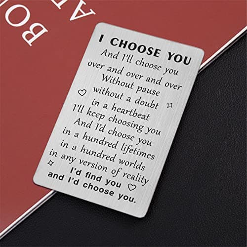 TANWIH I Choose You Wallet Card for Him, Wedding Gifts for Groom from Bride, Fiance Gifts for Him, To My Husband On Our Wedding Day, I Love You Card for Men, Engagement, Valentines Day