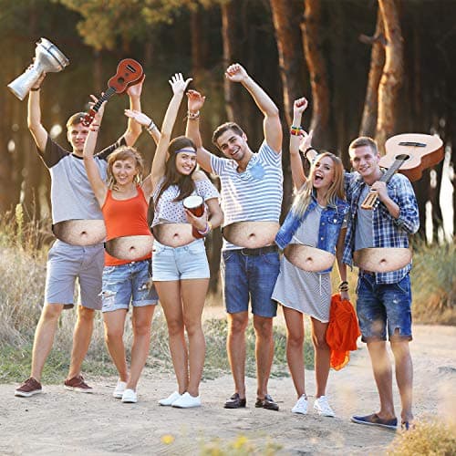 White Elephant Gifts Funny Gag Gifts,3D Men Beer Fake Belly Dad Bag Waist Packs,Waterproof Fanny Pack Unisex for Father's Day,Christmas,Stocking Stuffers for Men Boyfriend Husband Him Friend Dad