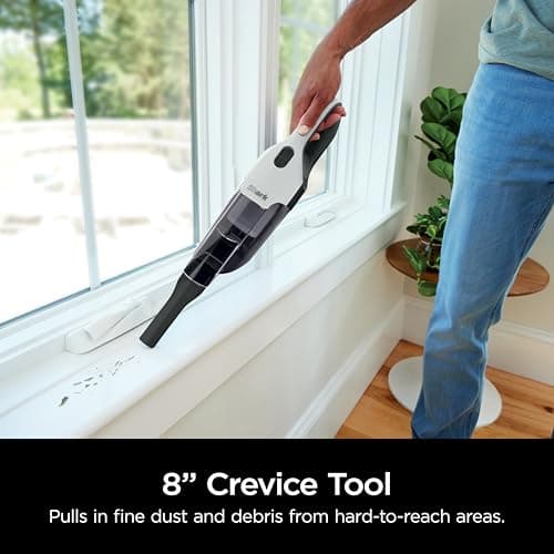 Shark Cyclone PET Handheld Vacuum with, HyperVelocity Suction, Powerful Pet Hair Pickup, Lightweight, XL Dust Cup, Including Upholstery Tool, 8" Crevice Tool, Scrubbing Brush, Pearl White, AA701