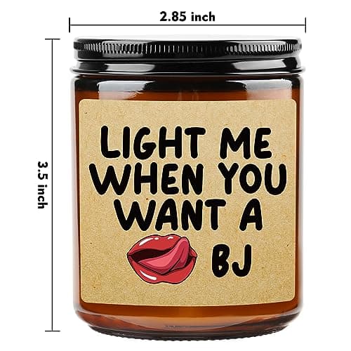 Lavender Scented Candle Gifts for Men, Naughty Candle Gifts for Him, Funny Gift from Wife, Anniversary, Sweetest Day, Valentine's Day, Birthday Gift for Husband, Boyfriend, Fiance Present
