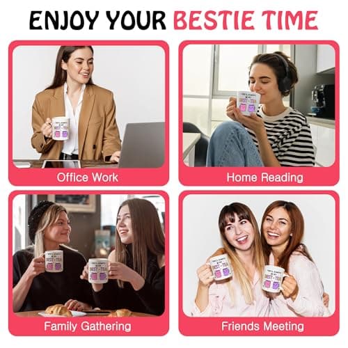 Gossby Friend Coffee Mug - BEST-TEA - Gifts for Best Friend Women - Christmas Friendship Gift for Female Friend - Best Friends Birthday Gift - Besties BFF Gifts - 11oz White Ceramic Cup