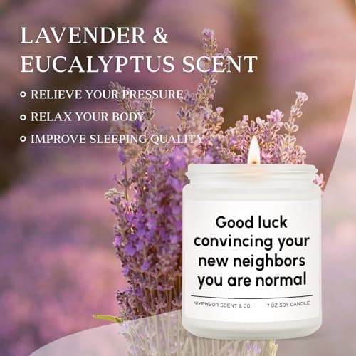 Niyewsor House Warming Gifts, New House/Home Candle, Funny Housewarming Gift for Friends, New Homeowner Gifts, First Apartment Essentials, Moving Away Gift, Handmade, 7oz