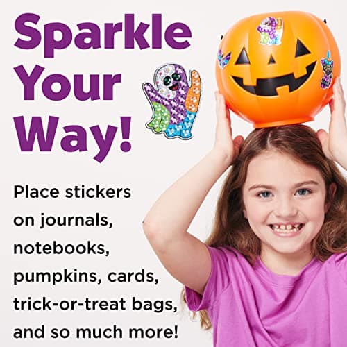 Creativity for Kids Halloween Big Gem Diamond Painting Kit | Create 13 Spooky Stickers & 2 Suncatchers with 1000+ Colorful Gems | Fun for Parties, Gifts & Seasonal Décor (Ages 6+)