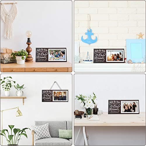 Jetec Wooden Friends Picture Frame 12 x 5.5 Inch Photo Frame Graduation Day Dear Friends Gifts Long Distance Friendship Photo Gifts(Brown)