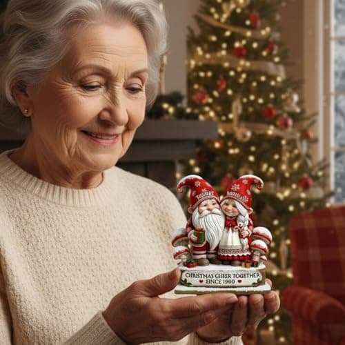 Love Signal Personalized 3D Effect Growing Old Together Christmas Plaque, Custom Wooden Sign Gift For Couples, Christmas Gifts For Parents, Grandparents, Anniversary Marriage Gift for Husband Wife 02