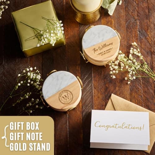 Personalized Coasters, Wedding Gift for Couple, Custom, Premium Craftsmanship Durability Tested, Custom Bar Coasters for Drinks with Monogram Engraved, Great Newlywed