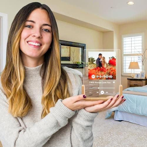 My Sign Center Personalized Gifts for Girlfriend, Her, Women, Wife - Custom Spotify Plaque, Customized Picture Frame For Couple, Boyfriend, Him, Anniversary and Birthday, 6"x8" Acrylic Photo