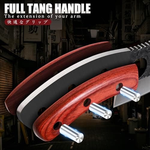 Huusk Butcher Knife Set Hand Forged Serbian Chef Knife Viking Boning Knife Cleaver Knife 3PCS Kitchen Knife Set for Meat Cutting Home & Outdoor Cooking BBQ Knives Gift for Men