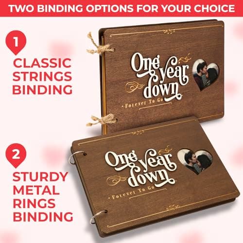 1 Year Anniversary Boyfriend Gifts - One Year Anniversary Dating Gifts For Her Girlfriend, First Paper Anniversary For Him Men, 1 Year Anniversary Scrapbook, 1st Anniversary Wedding Gift