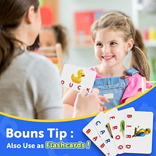 Learning Games for Kids Ages 3-8, Matching Letter Game for Kids Toys Ages 3-8 Educational Toys for 3-8 Year Olds Boys Girls Birthday Party Gifts for 3-8 Year Olds Boys Girls Blue