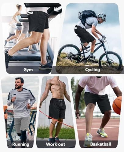3 Pack Men's 2 In1 Gym Shorts Men with Pockets 7 inch Workout Shorts Men Running Shorts with Liner&Towel Loop