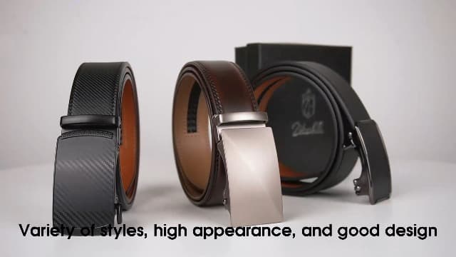 Zitahli Ratchet Belt for Men - 2 Packs Leather Mens belt For Gift Men Dress and Casual,Trim to Fit
