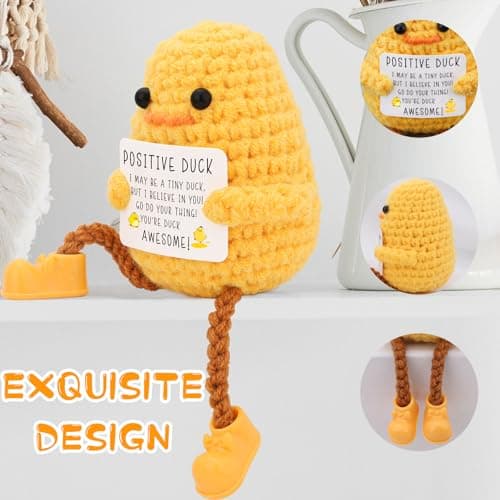 Birthday Gifts for Women Men Long Legged Cute Support Duck, Friend Colleague Teacher Graduation Gifts, Handmade Emotional Cheer Support Positive Funny Gift